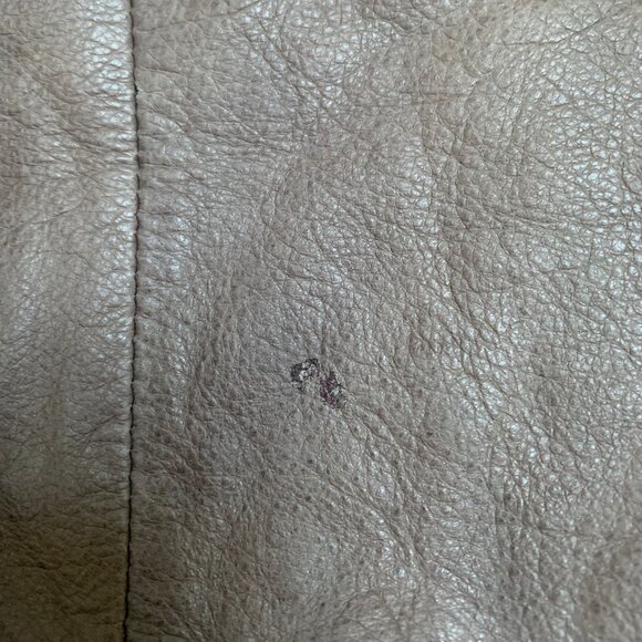 Margot Large Taupe Leather Woven Paneled Backpack - Picture 7 of 12